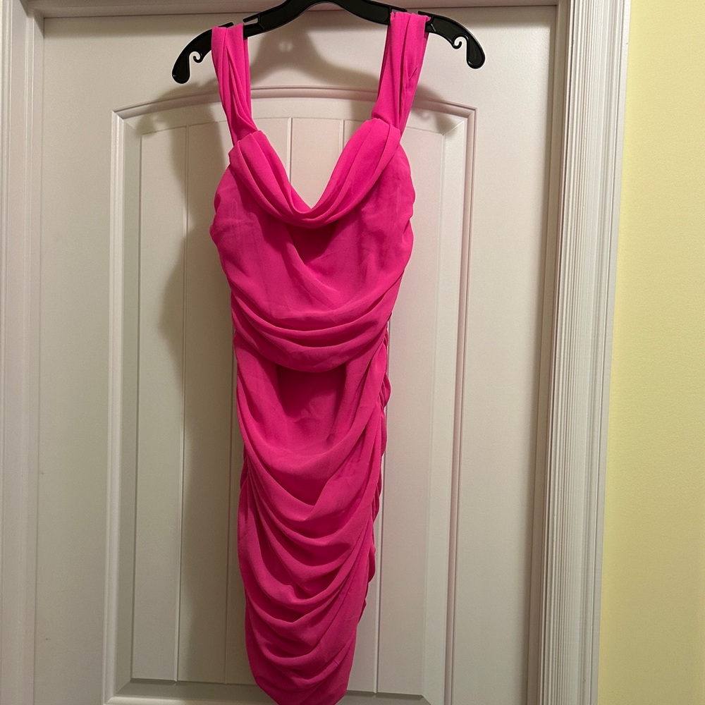 Forever 21 Hot Pink Draped Mini Dress